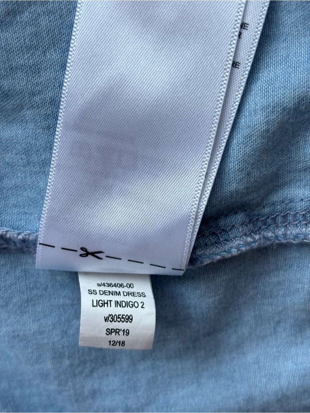 GAP Girls Chambray Denim Short Sleeve Button Front Dress - Light Wash, Size XL